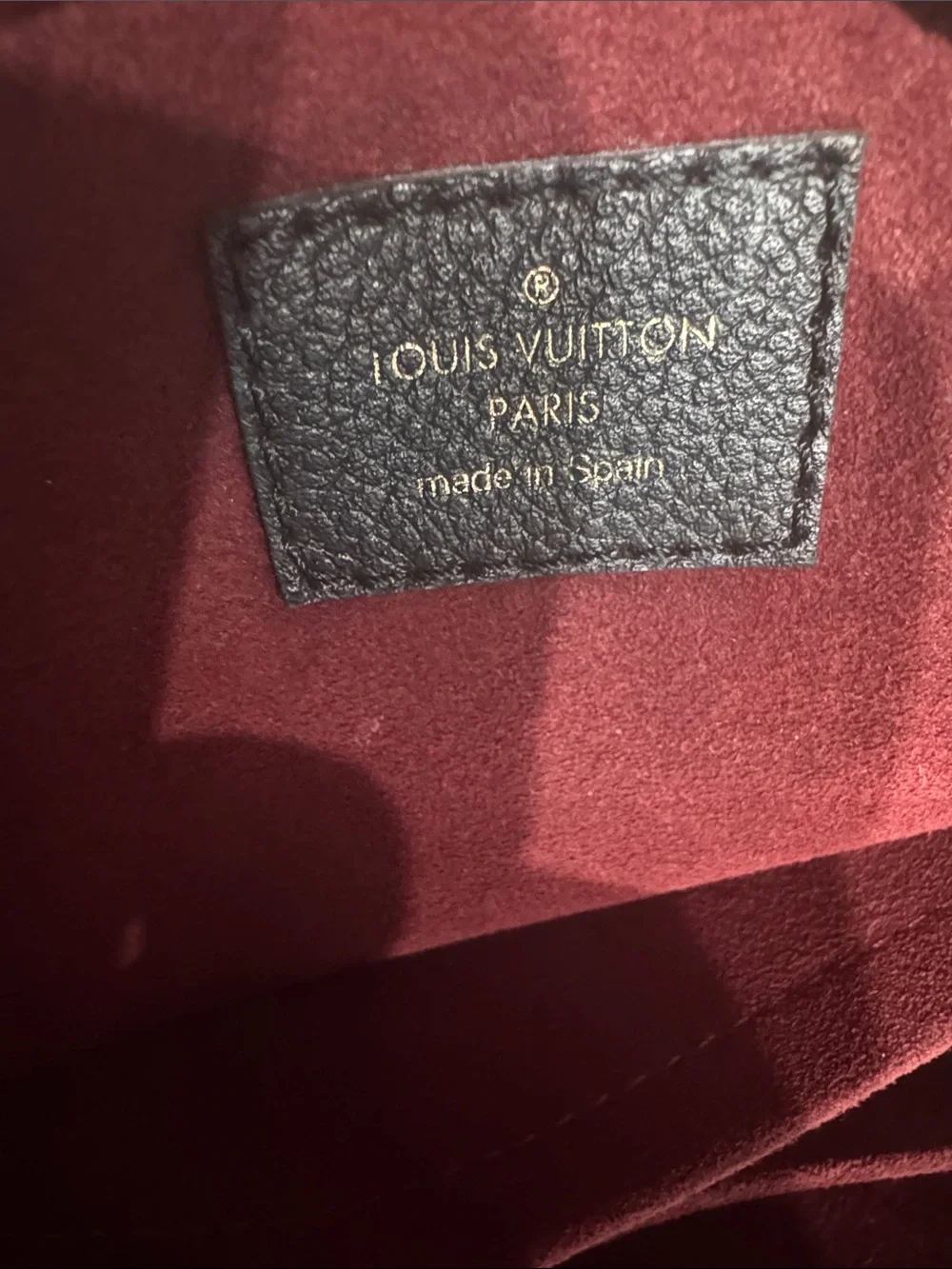 Louis Vuitton Black Embossed Monogram Satchel with Gold Hardware